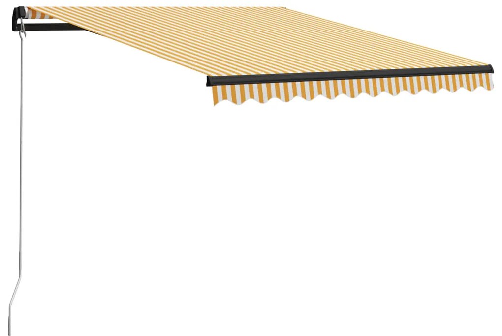 Tenda Da Sole Retrattile Manuale 300x250 Cm Gialla E Bianca /