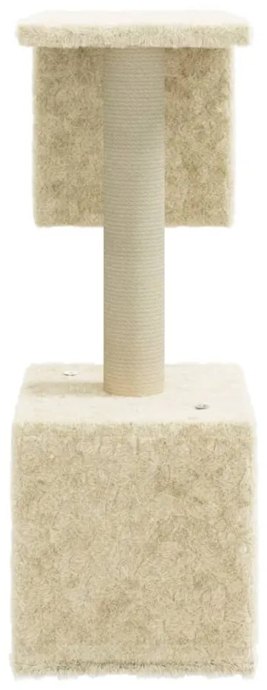 Albero per gatti con tiragraffi in sisal crema 60 cm