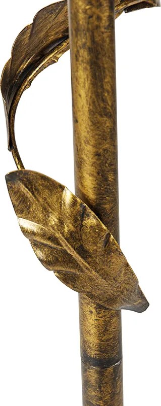 Lampada da terra oro con paralume nero e interno oro 50cm - Linden
