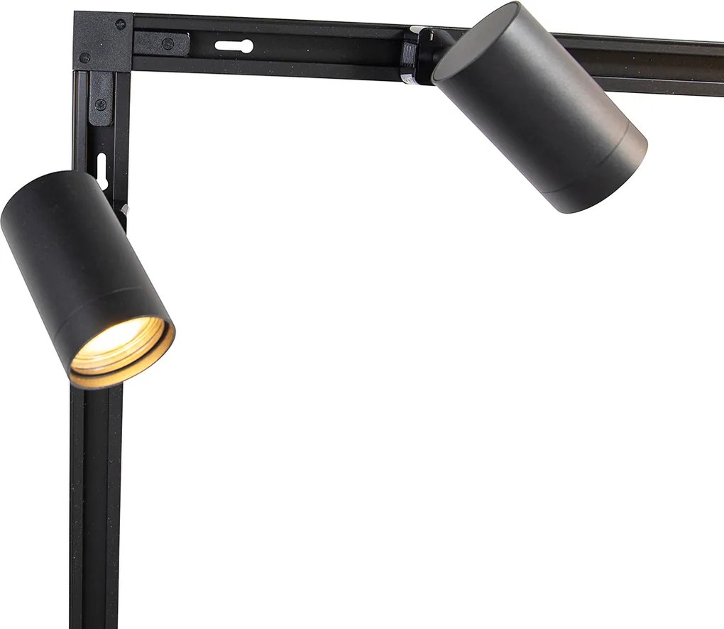 Sistema di illuminazione a binario monofase Smart con 14 Wifi GU10 nero - Iconic Jeana