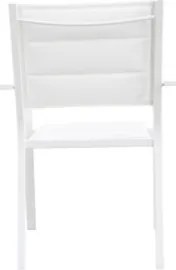 Sedia Da Esterno In Alluminio Con Braccioli Seduta In Textilene Imbottita Bianca