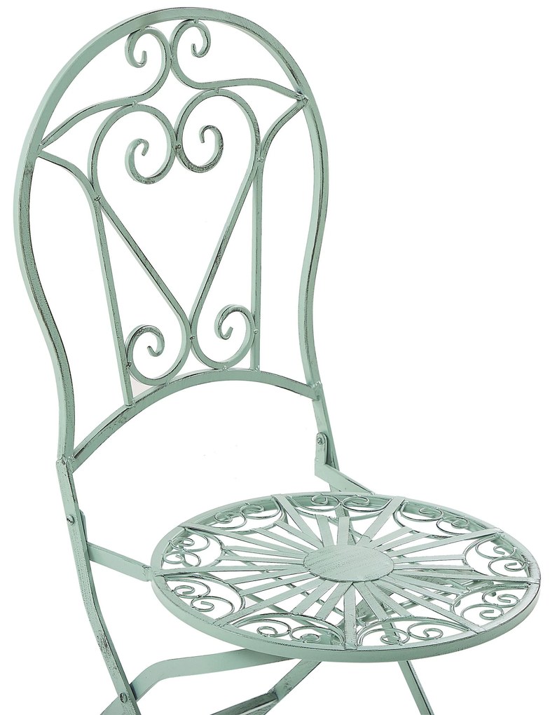 Set da balcone con 2 sedie ed un tavolo pieghevoli in metallo verde TRENTO Beliani