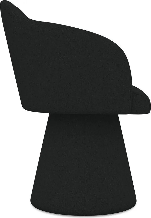 Sedia da pranzo nera in imbottito Kanoa – Makamii