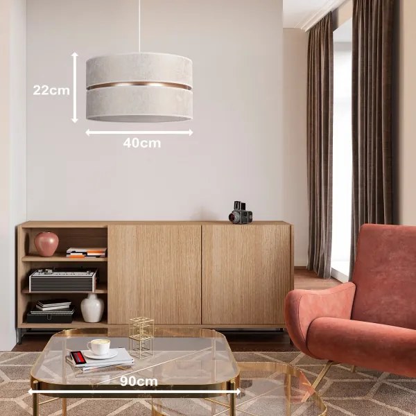 Duolla - Lampadario a sospensione con filo DUO 1xE27/15W/230V diametro 40 cm bianco/oro