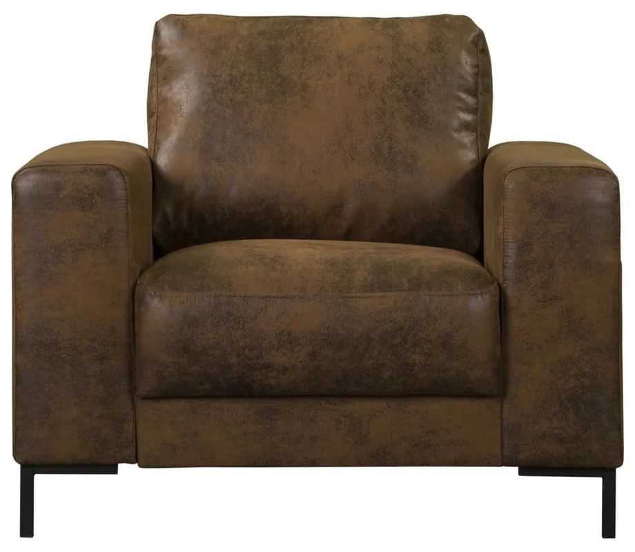 Poltrona marrone con rivestimento in finta pelle Lofty Lilly – Miuform