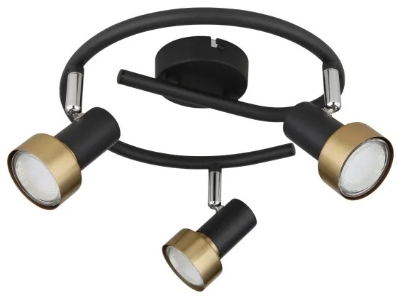 Globo 57917-3G - Faretto  MASON 3xGU10/25W/230V nero/oro
