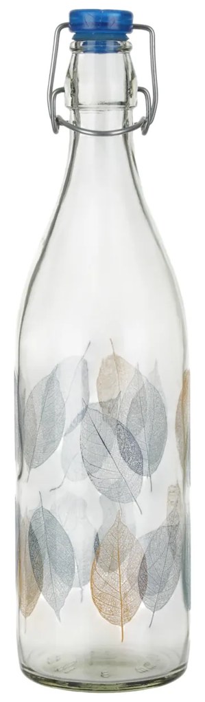 Bottiglia in vetro 1 L chiusura ermetica foliage Lella