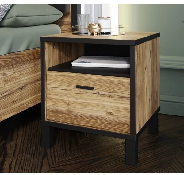 Comodino OREN marrone/nero