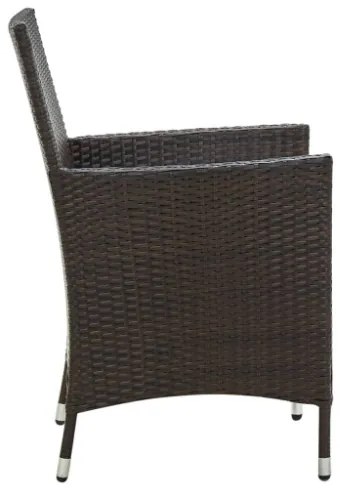 Set Mobili da Giardino 3 pz Polyrattan Marrone