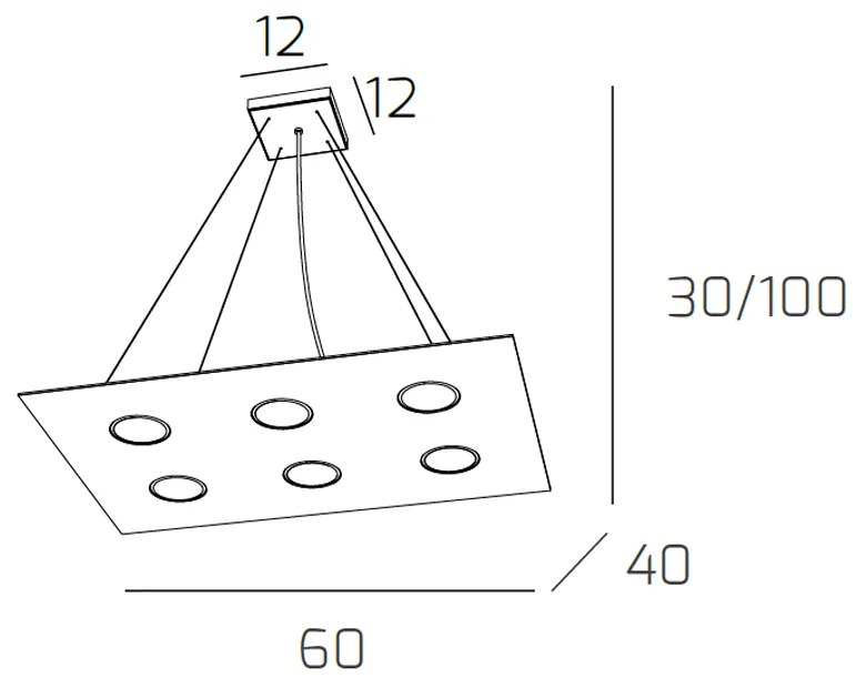 Sospensione Moderna Area Metallo Grigio Metallo 6 Luci Gx53