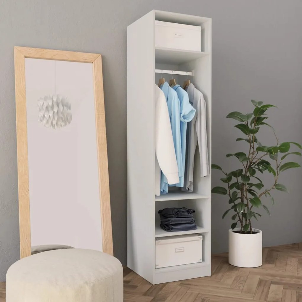 Armadio Bianco 50x50x200 Cm İn Legno Multistrato /