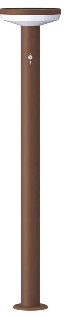 Paletto da giardino Solare Corten 80cm con Sensore Mov. e Picchetto Colore Bianco Naturale 4.000K