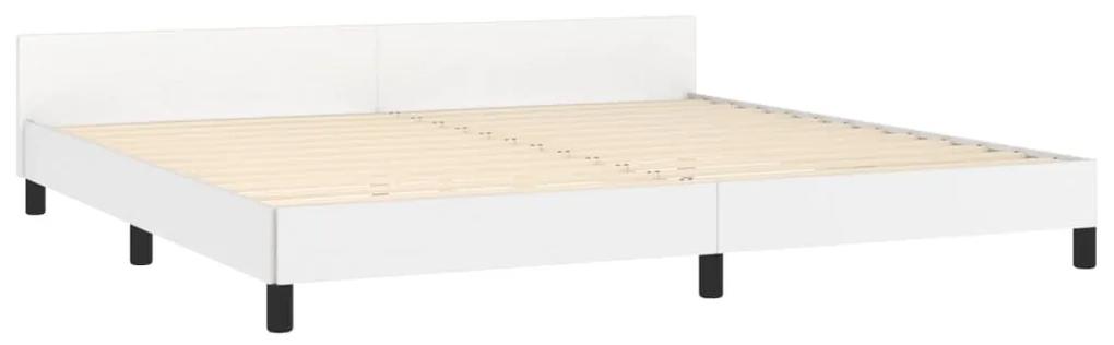 Giroletto con testiera bianco 200x200 cm in similpelle