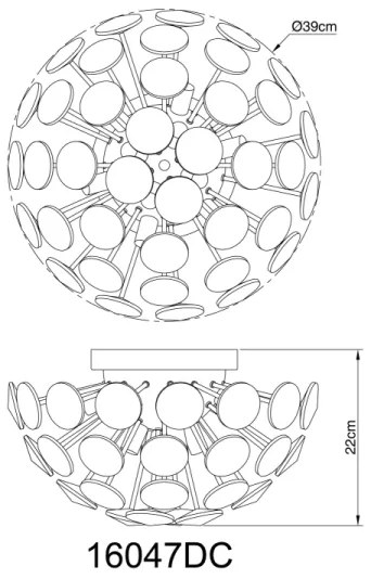 Globo 16047DC - Plafoniera VIRINA 10xG9/7W/230V cromo lucido diametro 39 cm