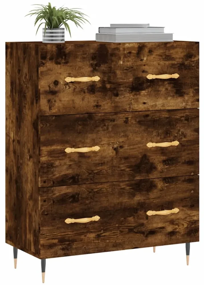 Credenza rovere fumo 69,5x34x90 cm in legno multistrato