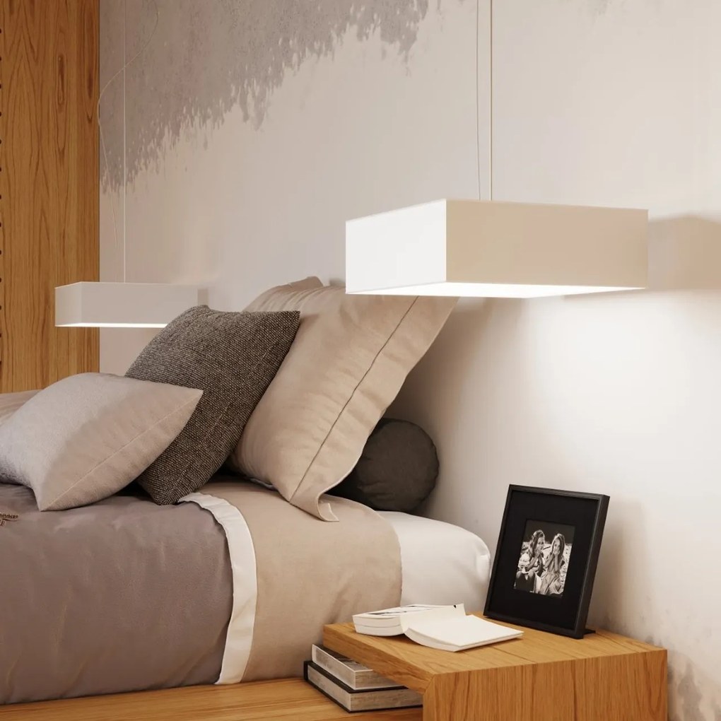 Plafoniera Quadrata da Soffitto in PVC 2xE27 HORUS 35 White da interno