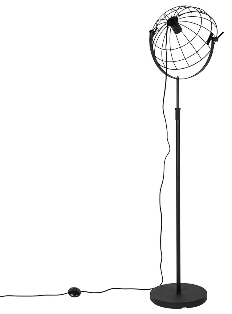 Lampada da terra industriale nera 35 cm regolabile - Hanze