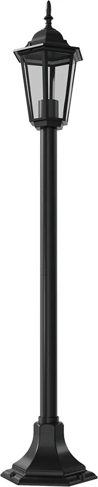 Paletto Lanterna Vintage 100cm E27 IP54 Nero - Serie Tosca