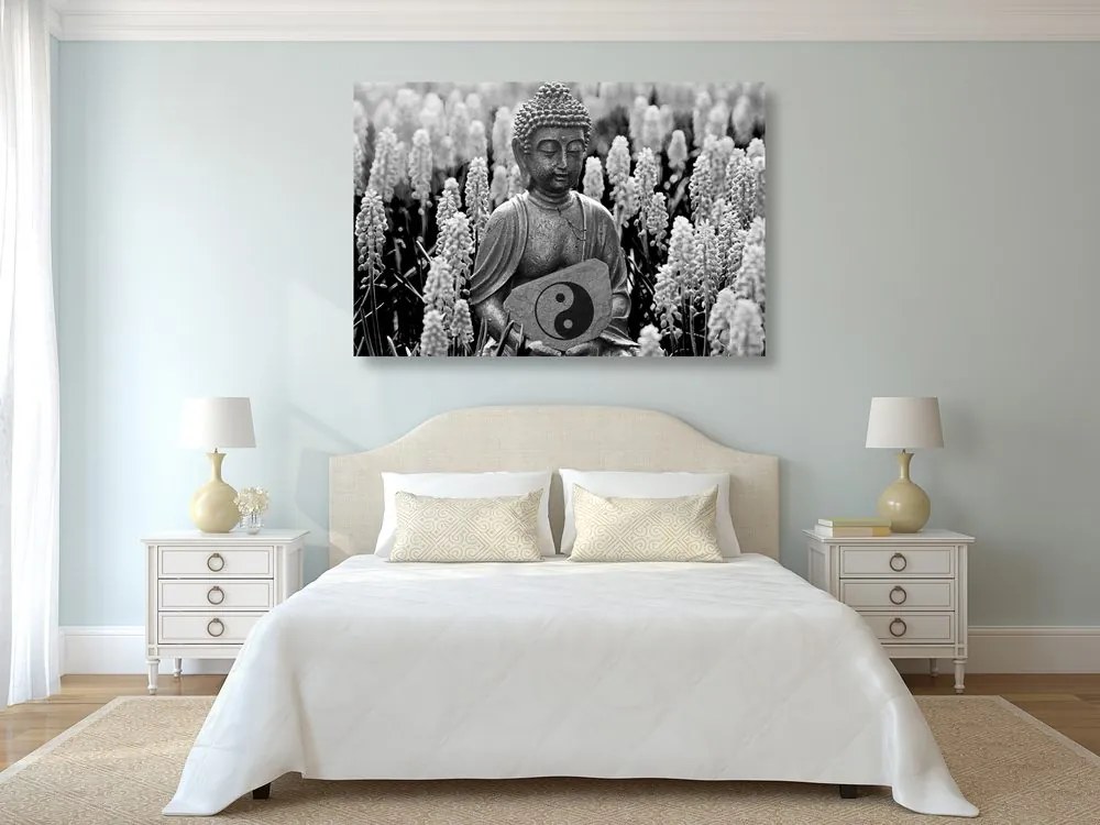 Quadro su tela – Buddha del Jin e Jang in bianco e nero