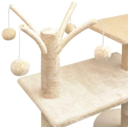 Albero per Gatti con Tiragraffi Sisal 125 cm Beige