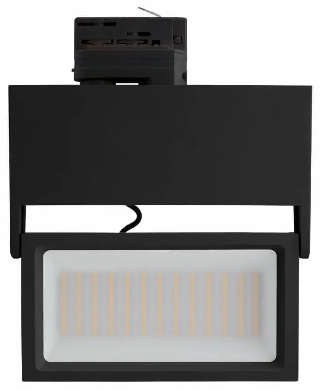 Faro LED 44W Rettangolare per Binario Trifase, 100°, Nero - PHILIPS Certadrive No Flickering CRI92 Colore Bianco Caldo 3.000K