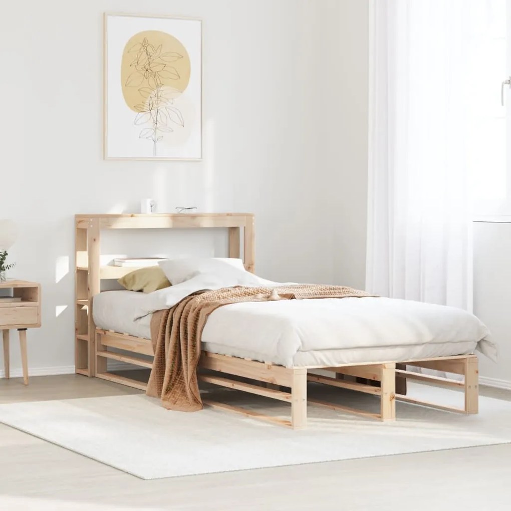Letto Senza Materasso 90x200 Cm İn Legno Massello Di Pino /