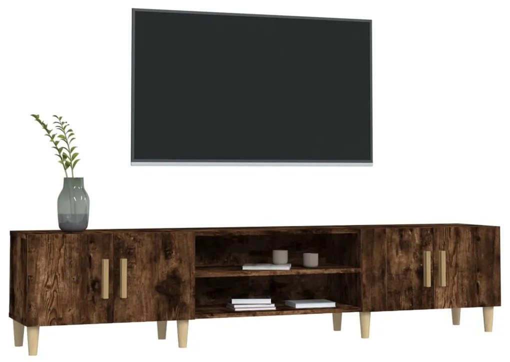 Mobile tv rovere fumo 180x31,5x40 cm in legno multistrato