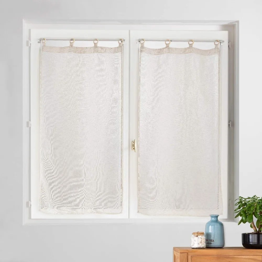 Tende sottili in set beige 2 pz 60x120 cm Minalisa - douceur d'intérieur