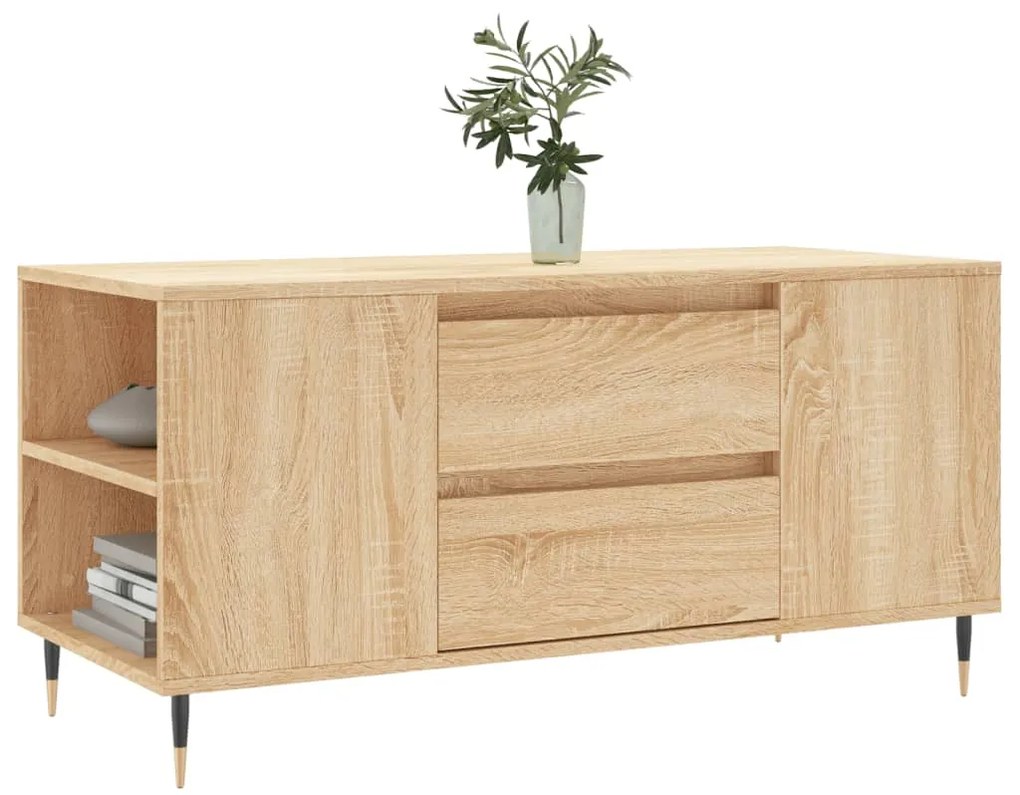 Tavolino salotto rovere sonoma 102x44,5x50 cm legno multistrato