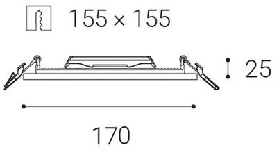 LED2 - Luce da bagno da incasso LED SLIM LED/15W/230V IP43 CRI 90