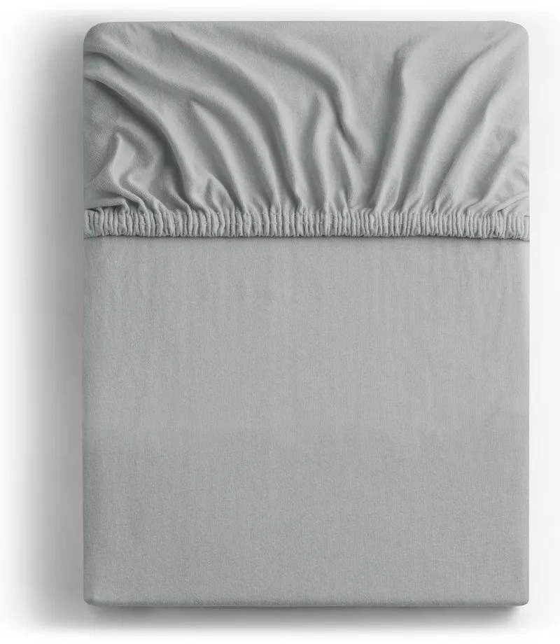 Lenzuolo con angoli grigio chiaro in jersey 240x220 cm Amber – Restilo