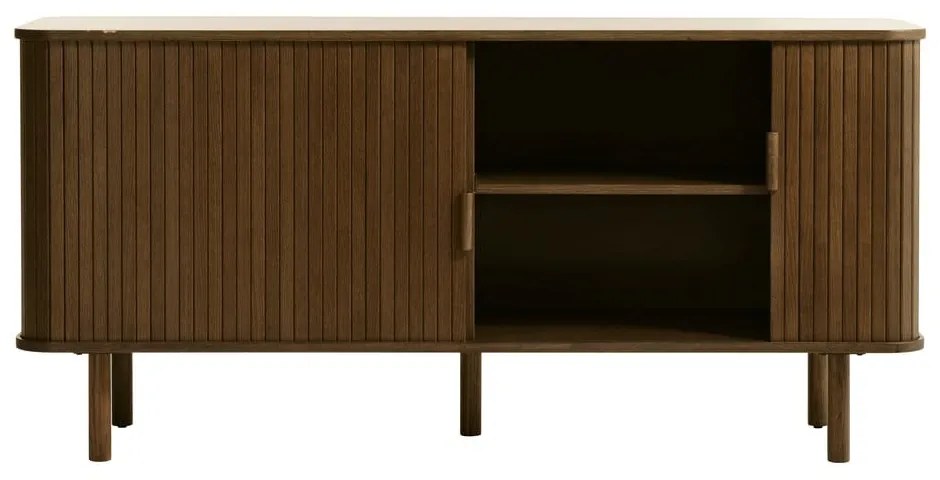 Cassettiera bassa marrone in rovere con ante scorrevoli 76x160 cm Cavo - Unique Furniture