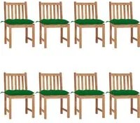 Sedie da Giardino con Cuscini 8 pz in Legno Massello di Teak cod mxl 8404