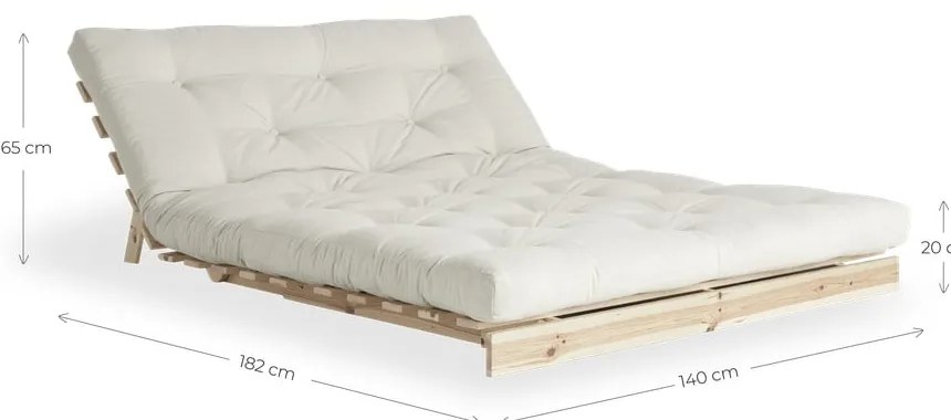 Divano letto marrone e beige 140 cm Roots - Karup Design