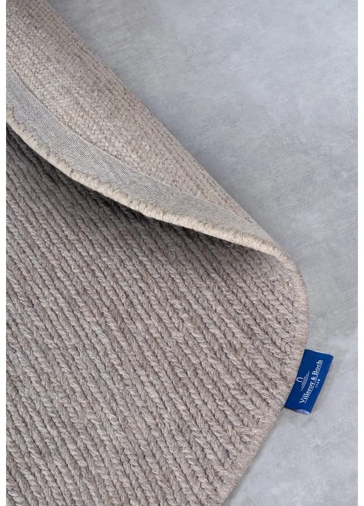 Tappeto rotondo marrone chiaro in lana tessuto a mano ø 200 cm Francois - Villeroy&Boch