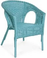 Poltrona Alliss blu in rattan