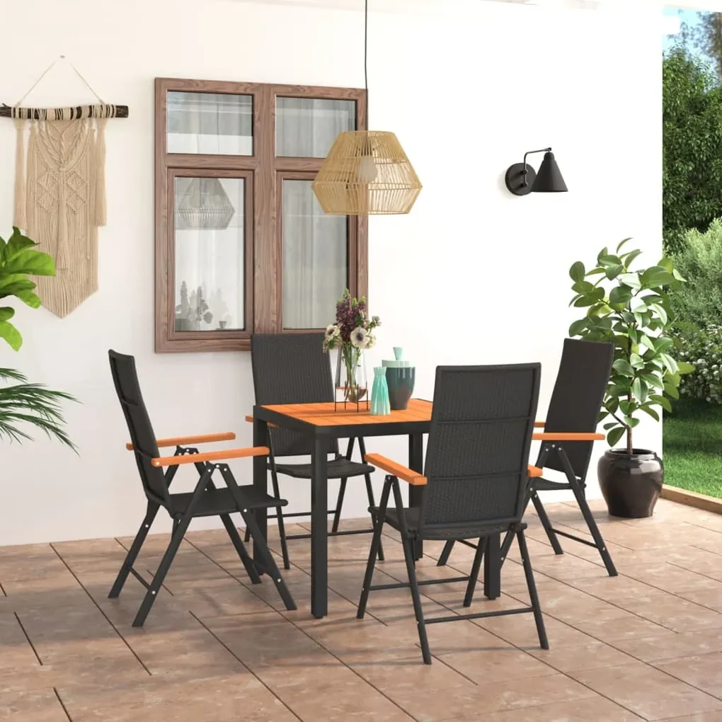 Set di tavolo da pranzo rotondo in MDF (Ø140 cm) Pleven e 4 sedie