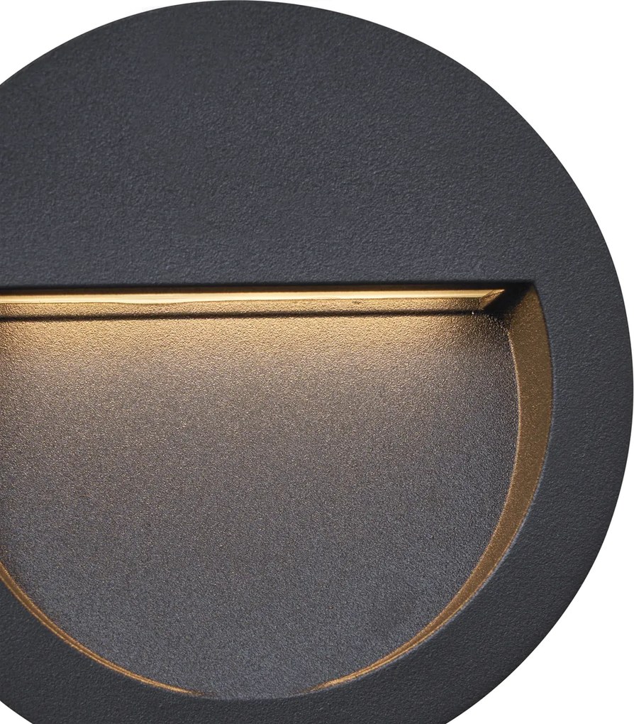 Set di 6 lampade da parete ad incasso moderne nere con LED IP65 - Gem