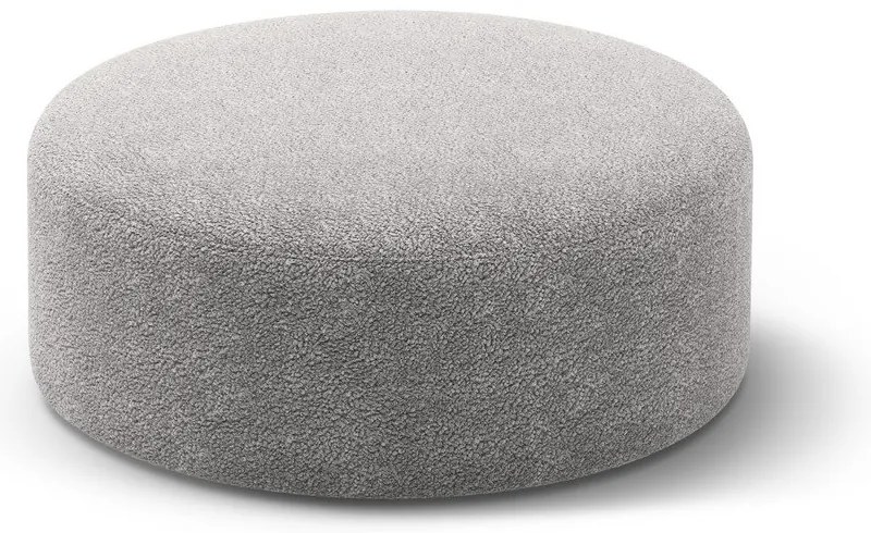 Poggiapiedi grigio chiaro con rivestimento in bouclé Dia – Micadoni