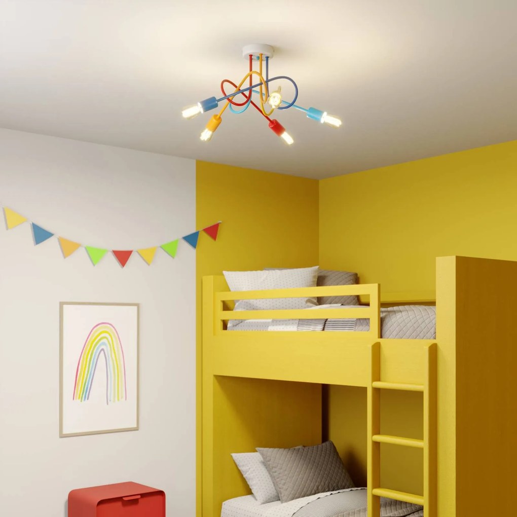 Euluna Plafoniera Oxford 5 luci multicolore