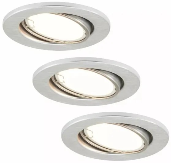 Briloner 7221-039 - SET 3x Lampada LED da bagno 1xGU10/3W/230V argento