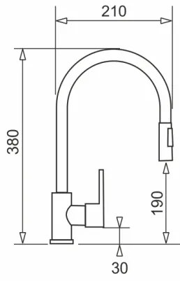 Pyramis 90941338 - Rubinetto cucina IDEA nero opaco con doccetta estraibile