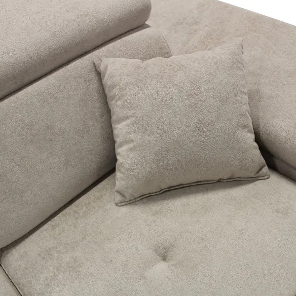 Divano letto angolare con contenitore a L CASTELO, lato destro, grigio