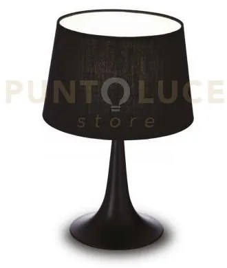 London lampada da tavolo 1 luce attacco e27 in metallo nera h.36,5cm