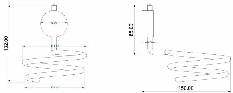 Porta phon a spirale in acciaio cromato doppio fissaggio Plaza