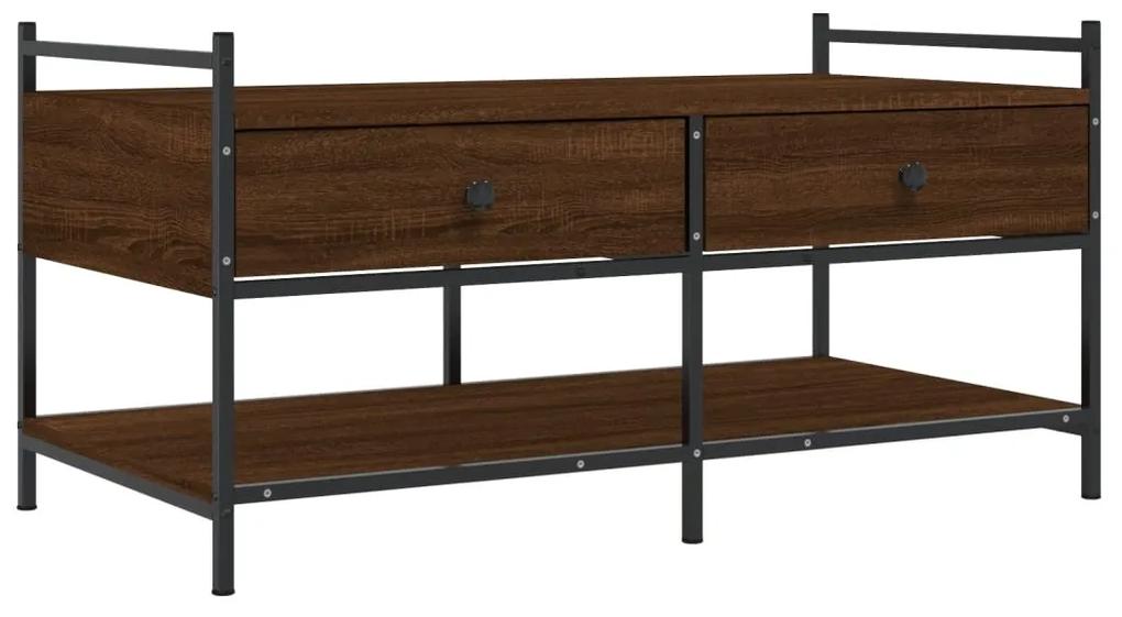 Tavolino da salotto rovere marrone 99x50x50cm legno multistrato