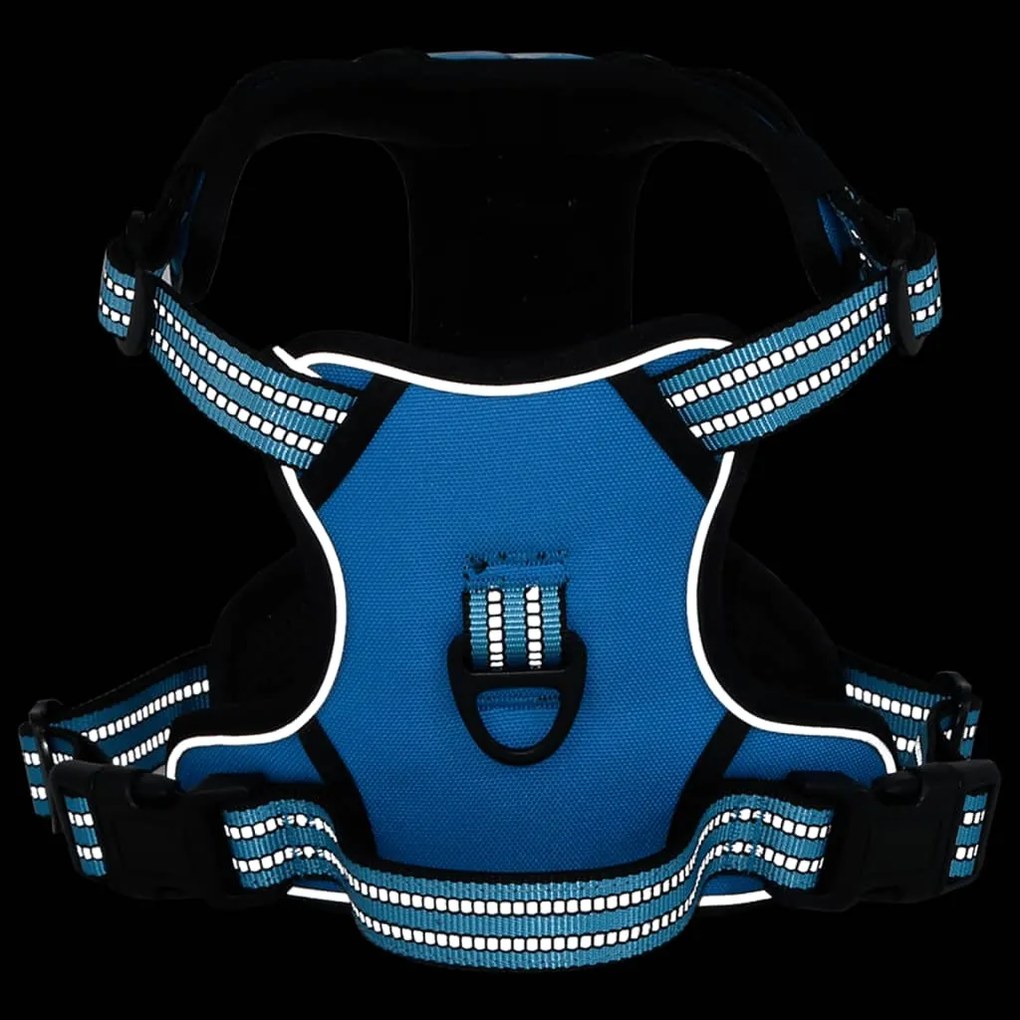 Pettorina per cani con strisce riflettenti regolabile blu m