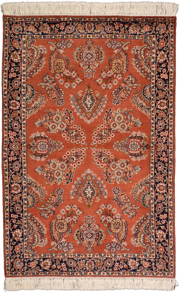 Sarouk Tappeto orientale 110x160 Rosa (Indian) Annodato A Mano