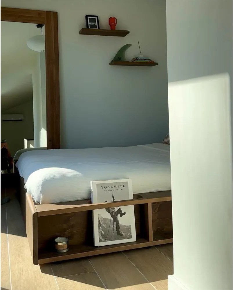 Letto matrimoniale marrone in legno di pino con griglia 140x200 cm Ziggy - Karup Design