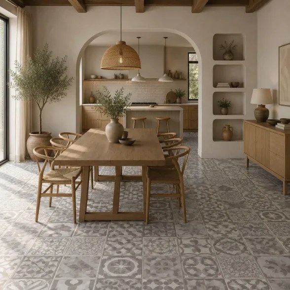Piastrelle in LTV PVC autoadesive da pavimento parete Set 22 pz 2 mt2 30x30 effetto maiolica Vintage